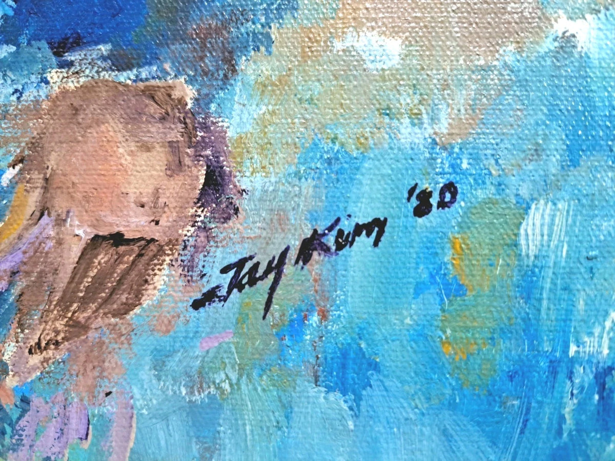 Miracle On Ice Jim Craig Abstract Acrylic Painting On Canvas signed Jay Kim '80 — photo 3
