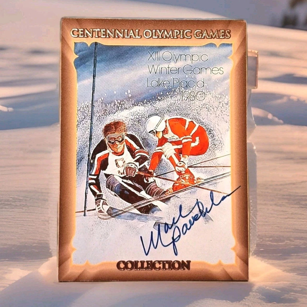 Mark Pavelich Signed 1980 Winter Olympics Poster Card — photo 1