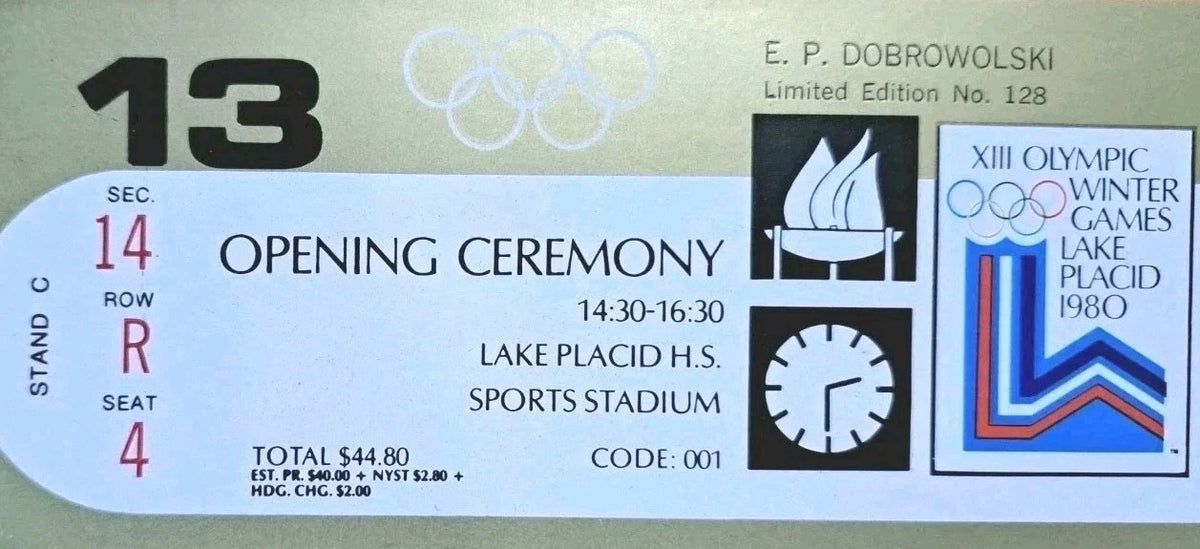 1980 Lake Placid Olympics Opening Ceremony Ticket — Numbered Edition — photo 5