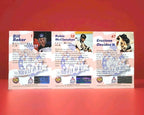 Mike Eruzione Triple-Signed Signature Rookies Uncut Error Sheet — photo 3