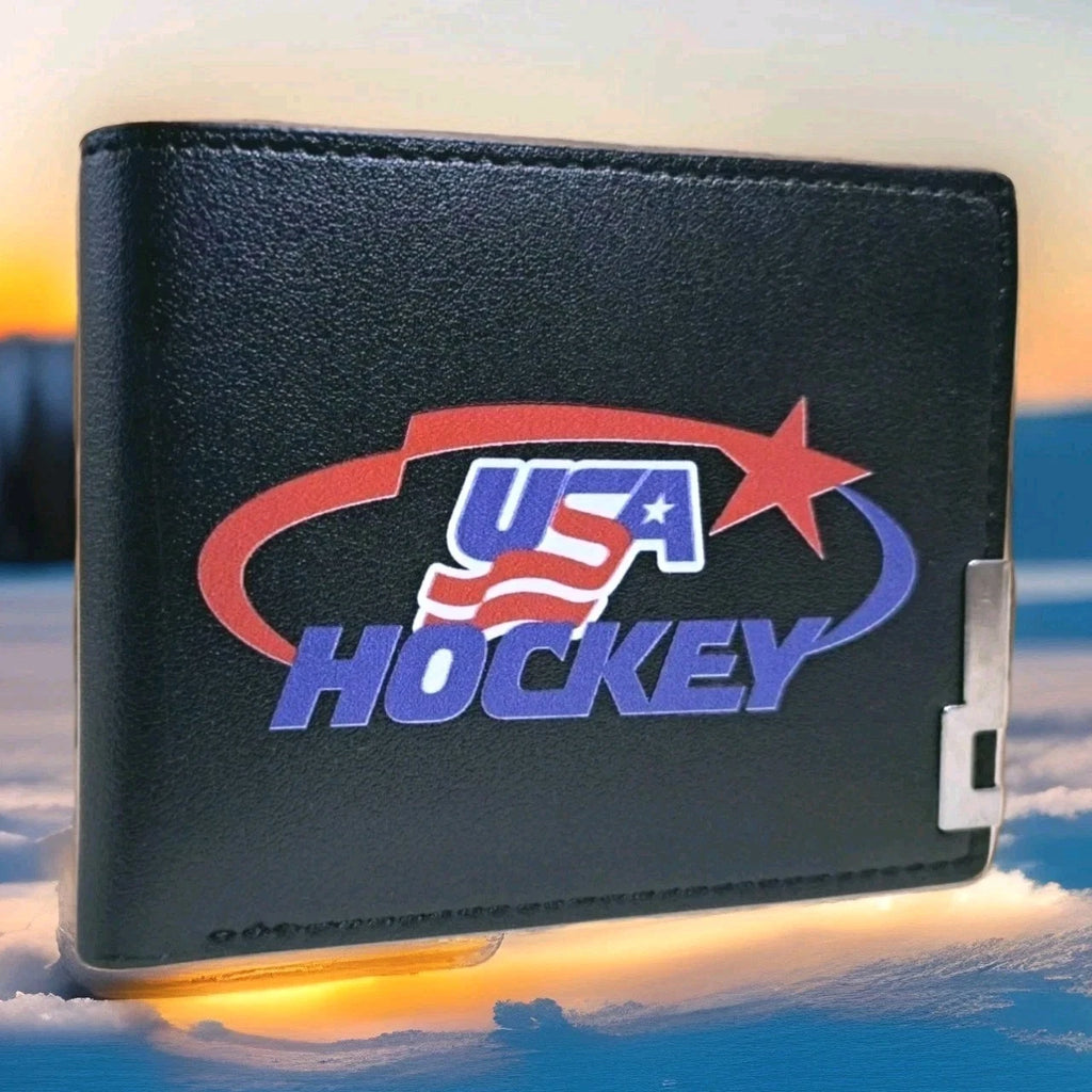 Team USA Ice Hockey Men's Wallet (Black) USA Hockey Logo NEW!