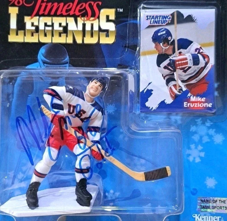Miracle On Ice Mike Eruzione Signed Starting Lineup 1980 USA Hockey Figurine — photo 2