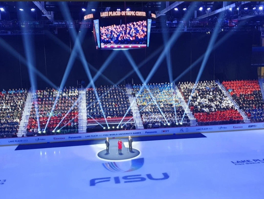 Lake Placid Winter Games 2023 FISU Winter Games Flag USA HOCKEY 1st Medal 51 yrs — photo 3