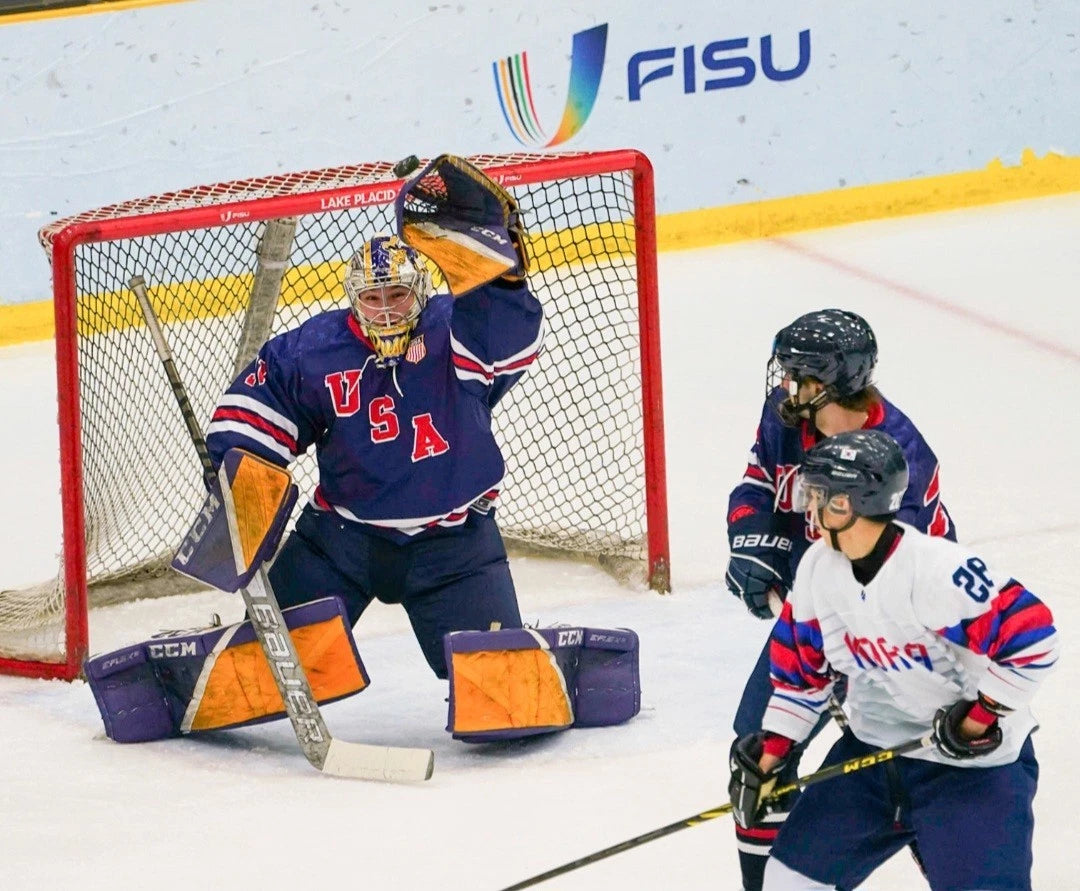 Lake Placid Winter Games 2023 FISU Winter Games Flag USA HOCKEY 1st Medal 51 yrs — photo 5