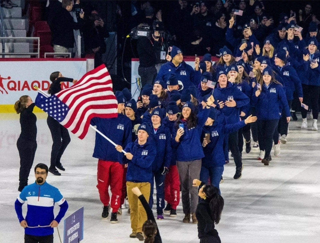 Lake Placid Winter Games 2023 FISU Winter Games Flag USA HOCKEY 1st Medal 51 yrs — photo 7