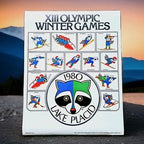 1980 Winter Olympics Vintage Roni Raccoon Olympic Events Poster (Original)