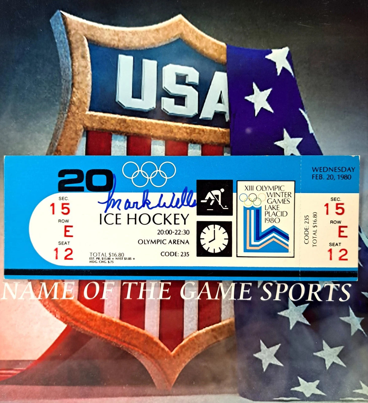 Mark Wells Signed 1980 Olympics Hockey Ticket — Finland vs. Netherlands — photo 1