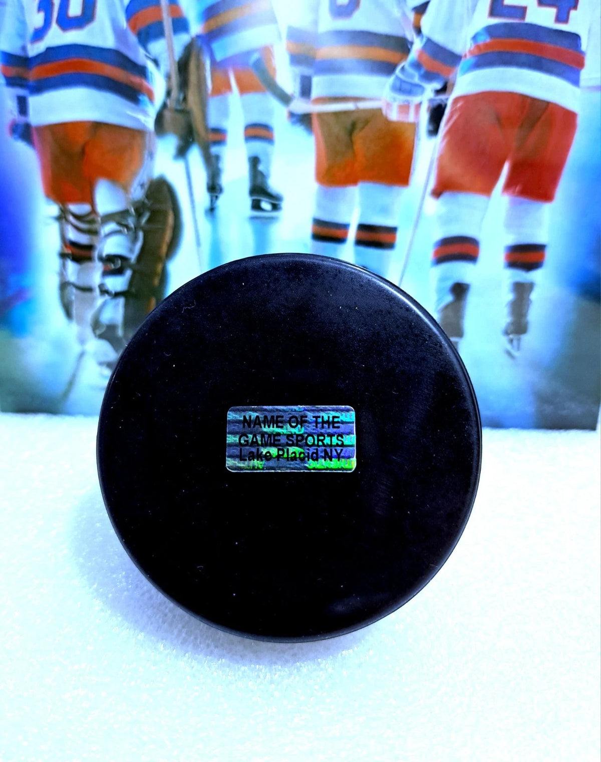 Mike Eruzione Signed 1980 USA Hockey Puck — photo 2
