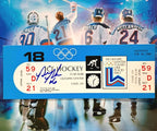 Miracle On Ice Bill Baker Signed 1980 Ice Hockey Ticket (Original)