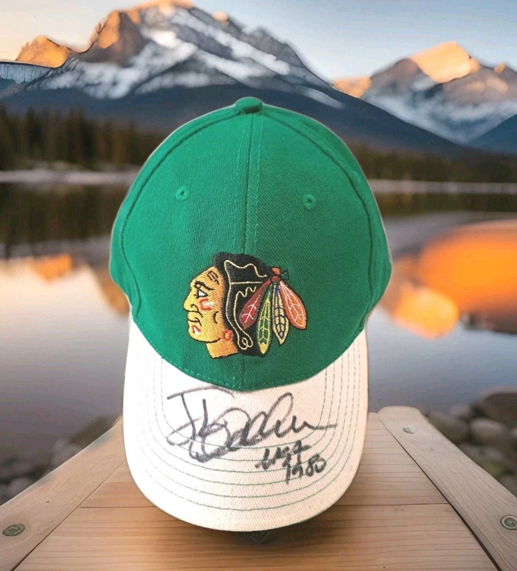 Jack O’Callahan Signed Chicago Blackhawks Hat — USA 1980 Inscription — photo 1