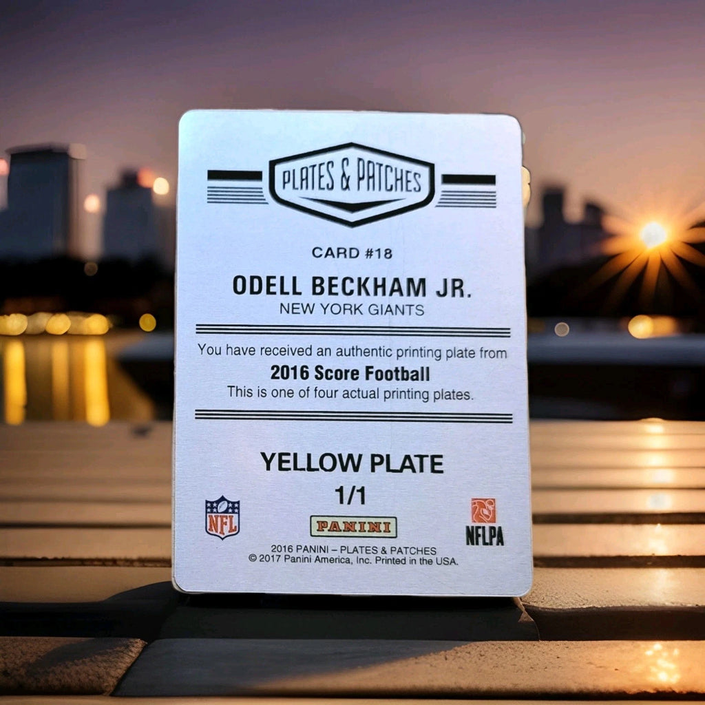 Odell Beckham Jr. 2016 Score Yellow Printing Plate — 1/1 — photo 2