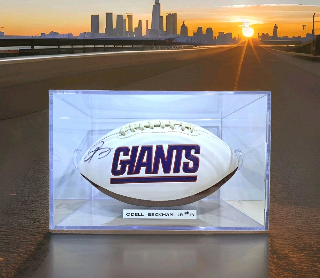 Odell Beckham Jr. Signed Giants Football with Display Case — JSA — photo 1
