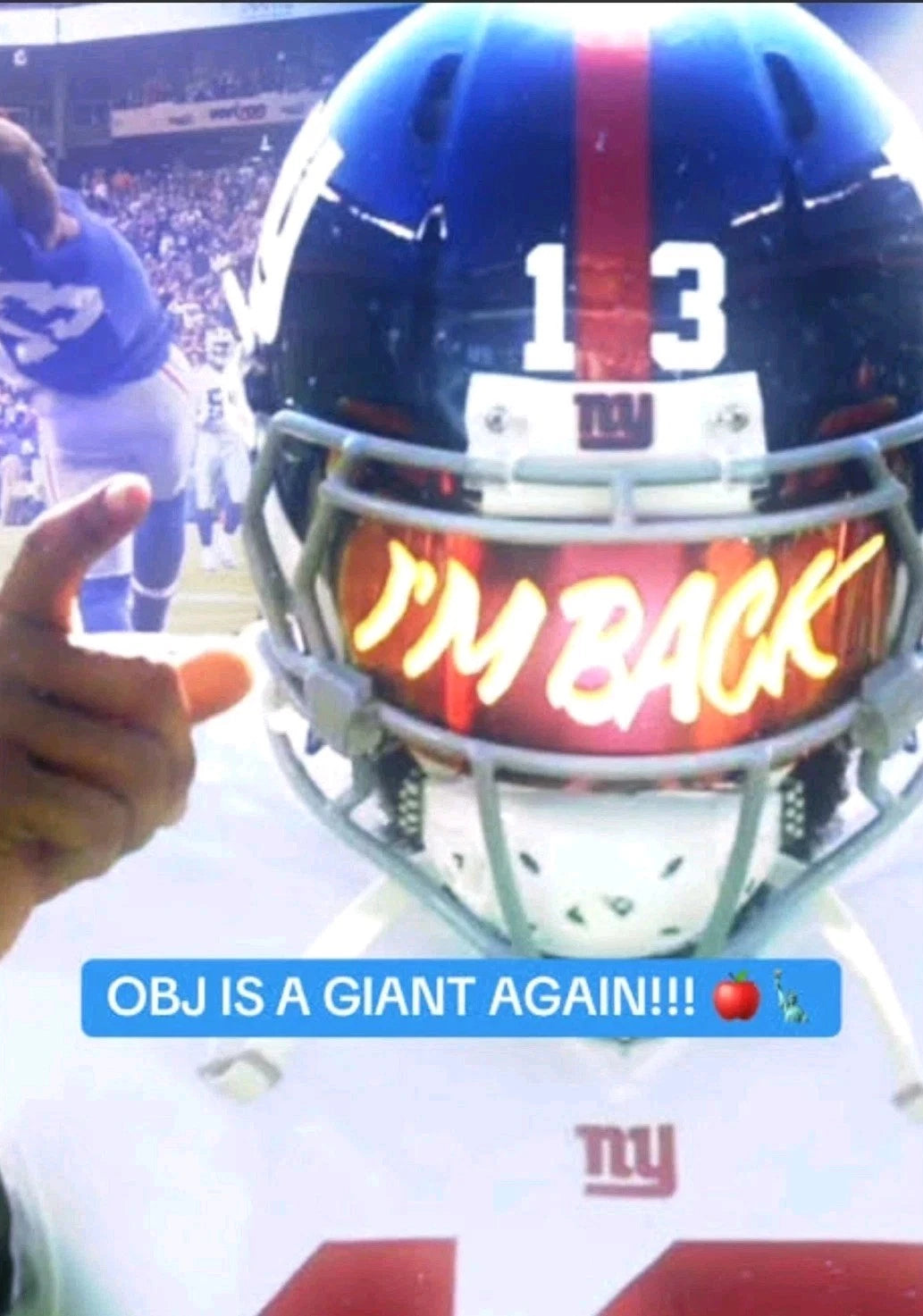 Odell Beckham Jr. Signed Giants Football with Display Case — JSA — photo 2