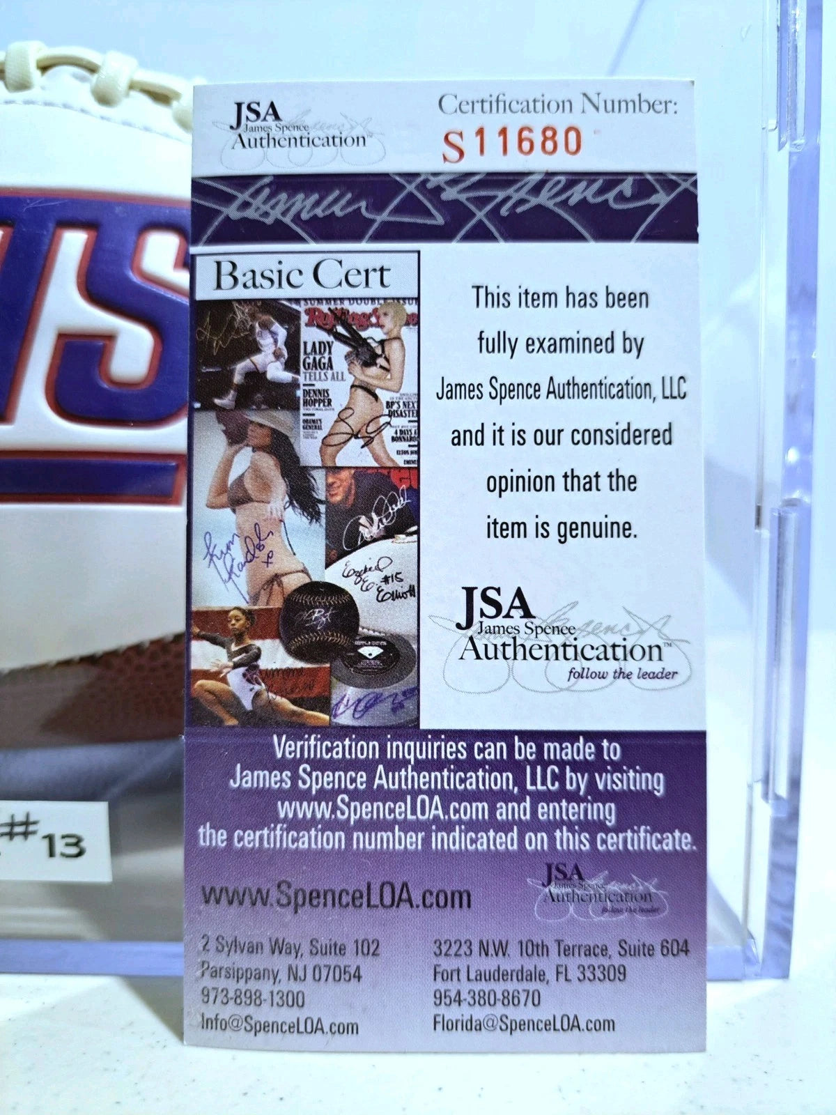 Odell Beckham Jr. Signed Giants Football with Display Case — JSA — photo 6