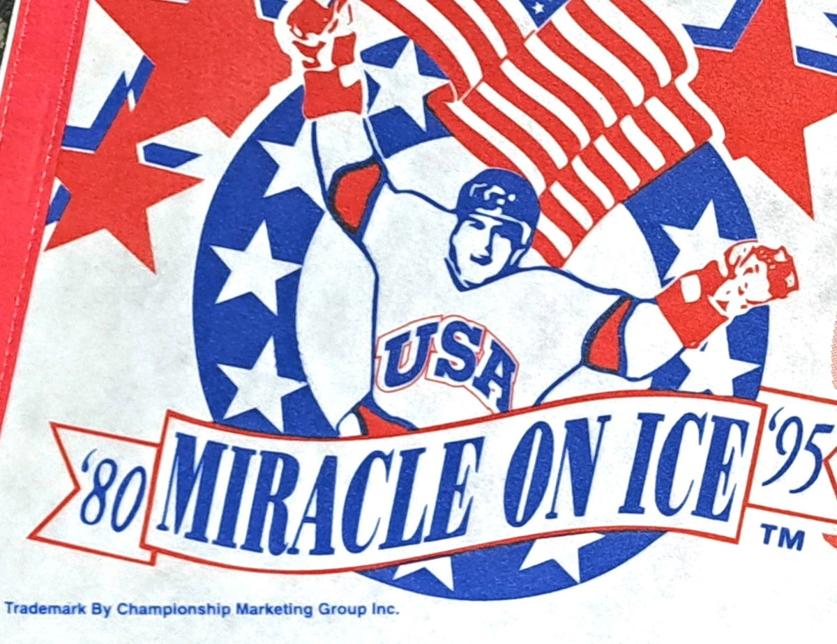 Miracle on Ice 15th Anniversary Pennant — Signature Rookies, 1980–1995 — photo 1
