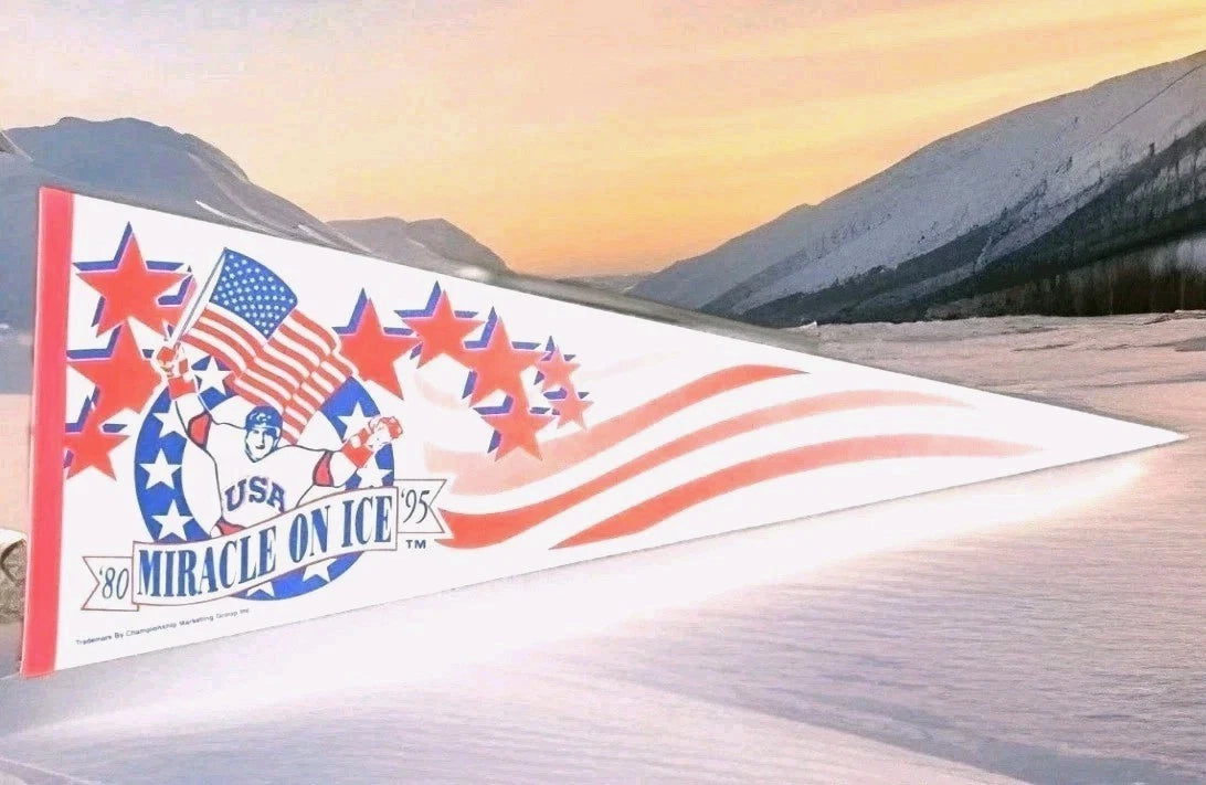Miracle on Ice 15th Anniversary Pennant — Signature Rookies, 1980–1995 — photo 2