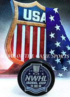 2021 NWHL Lake Placid Game-Used Hockey Puck