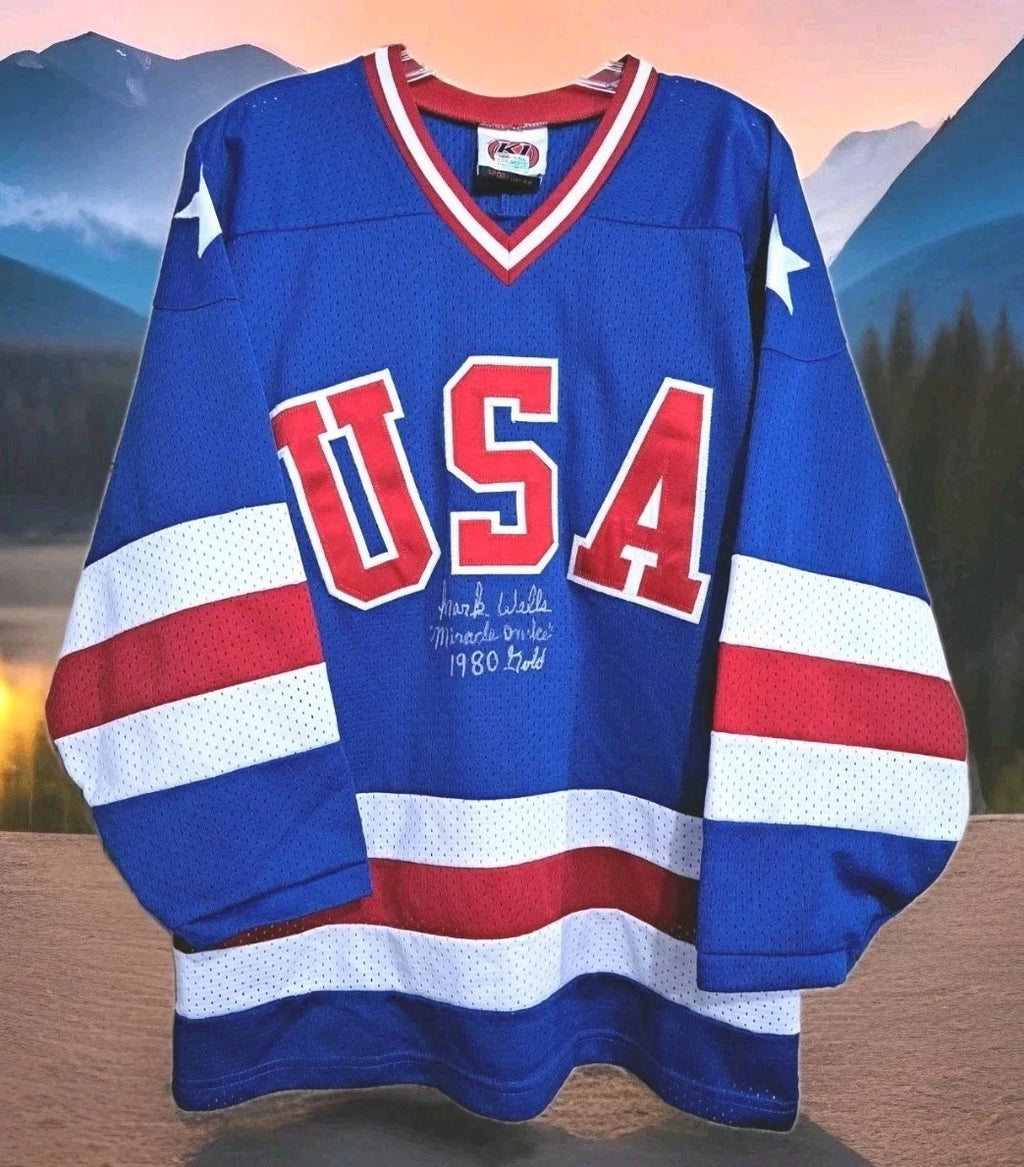 Mark Wells Signed & Inscribed K1 USA Hockey Jersey — Men's Small — photo 1