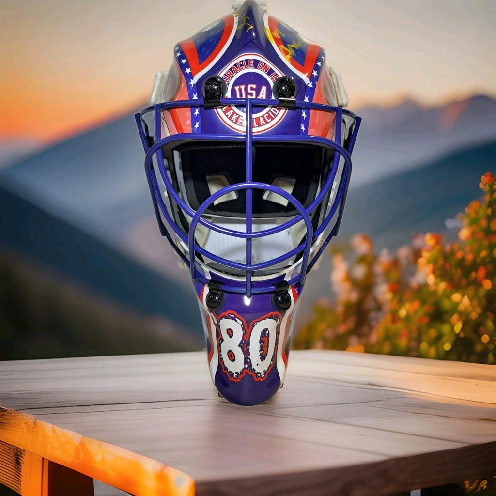 Herb Brooks Family & Jack O’Callahan Signed Full-Size Display Goalie Mask — photo 11