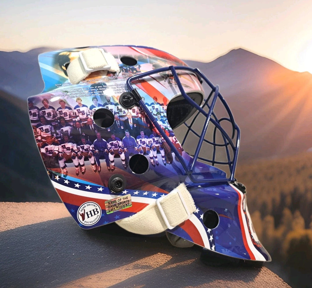 Herb Brooks Family & Jack O’Callahan Signed Full-Size Display Goalie Mask — photo 7