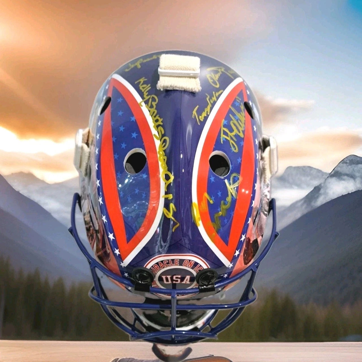 Herb Brooks Family & Jack O’Callahan Signed Full-Size Display Goalie Mask — photo 8