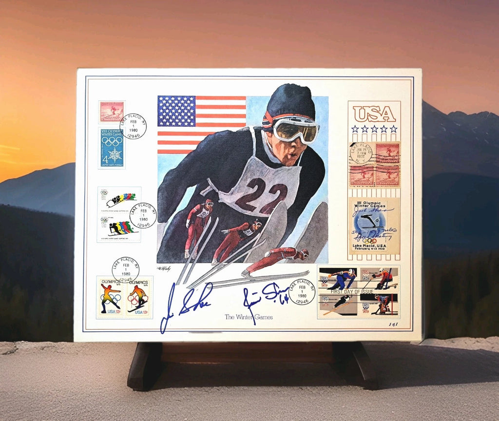 Shea Family Signed 1980 Winter Olympics Postal Lithograph — 1 of 1 — photo 1