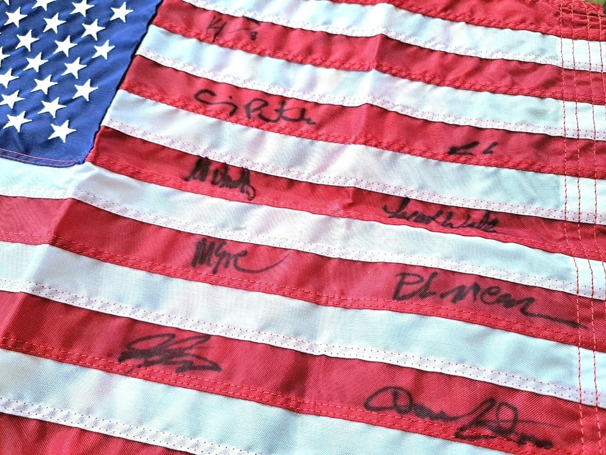 Miracle On Ice Signed USA Flag 1980 USA Hockey 1980 Winter Olympics