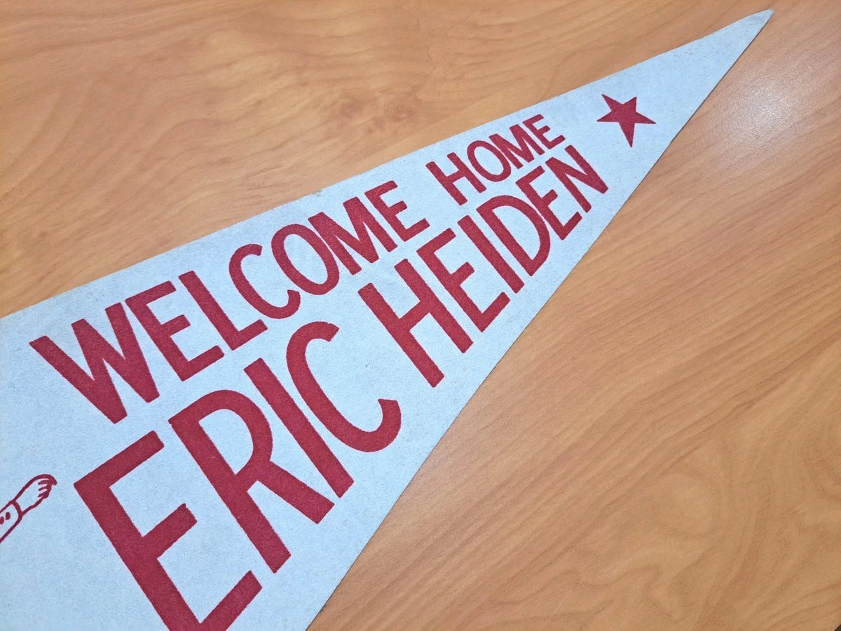 Eric Heiden 1980 Olympic Homecoming Felt Pennant — 29¼×12 inches — photo 4