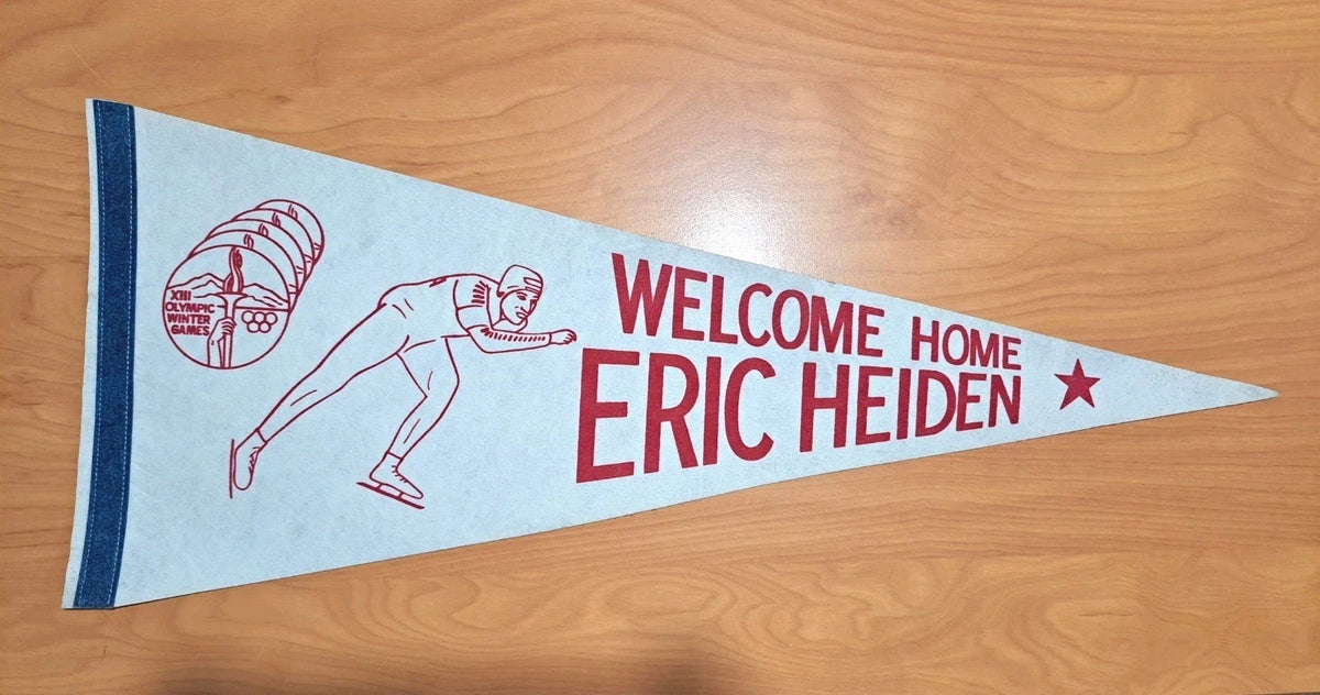 Eric Heiden 1980 Olympic Homecoming Felt Pennant — 29¼×12 inches — photo 5