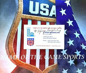 Miracle On Ice Dr George Nagabads Signed Personal Business Card 1980 USA Hockey