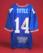 NY Giants Signed Inscribed HOF Embroidered Jersey Y.A. Tittle Hologram