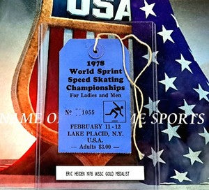 Eric Heiden 1978 World Speed Skating Championship Lake Placid Ticket (Original)