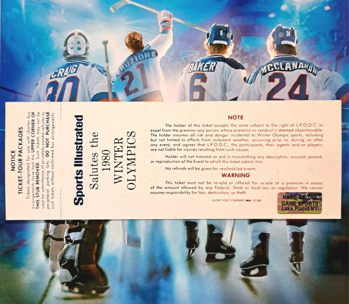 Eric Strobel Signed Original 1980 Olympics Hockey Ticket — Sweden vs. Norway — photo 3