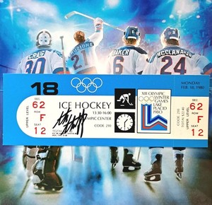 Miracle On Ice Legend Steve Christoff Signed 1980 Ice Hockey Ticket (Original)