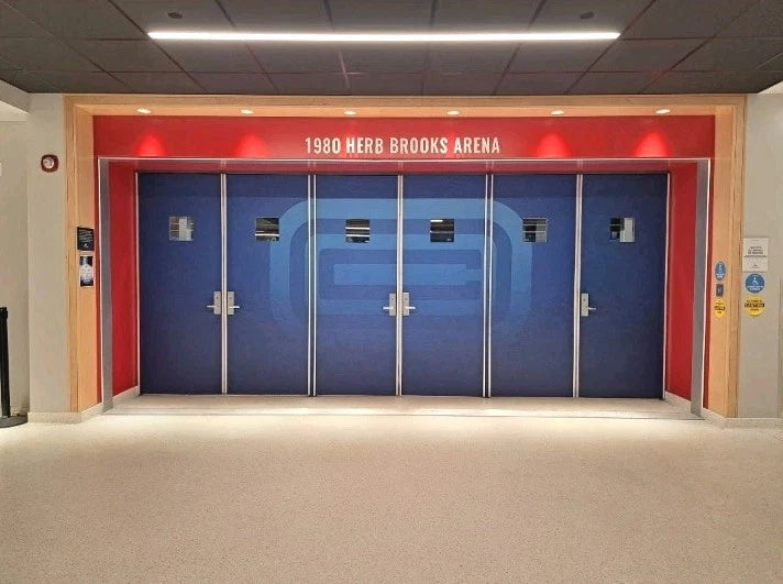 Vintage Can/Am Hockey Banner — Herb Brooks Arena, 55×34 inches — photo 5