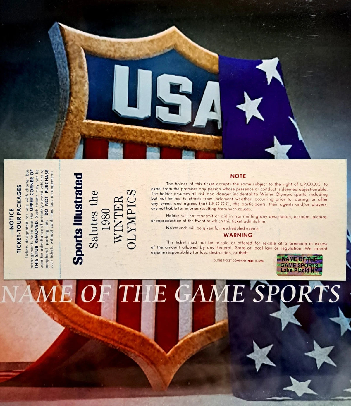 Miracle On Ice Buzz Schneider Signed 1980 Winter Olympics Hockey Ticket Original — photo 2