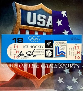 Miracle On Ice Buzz Schneider Signed 1980 Winter Olympics Hockey Ticket Original