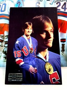 Miracle On Ice Mark Wells Signed 4x6 Vintage Photograph 1980 USA Hockey