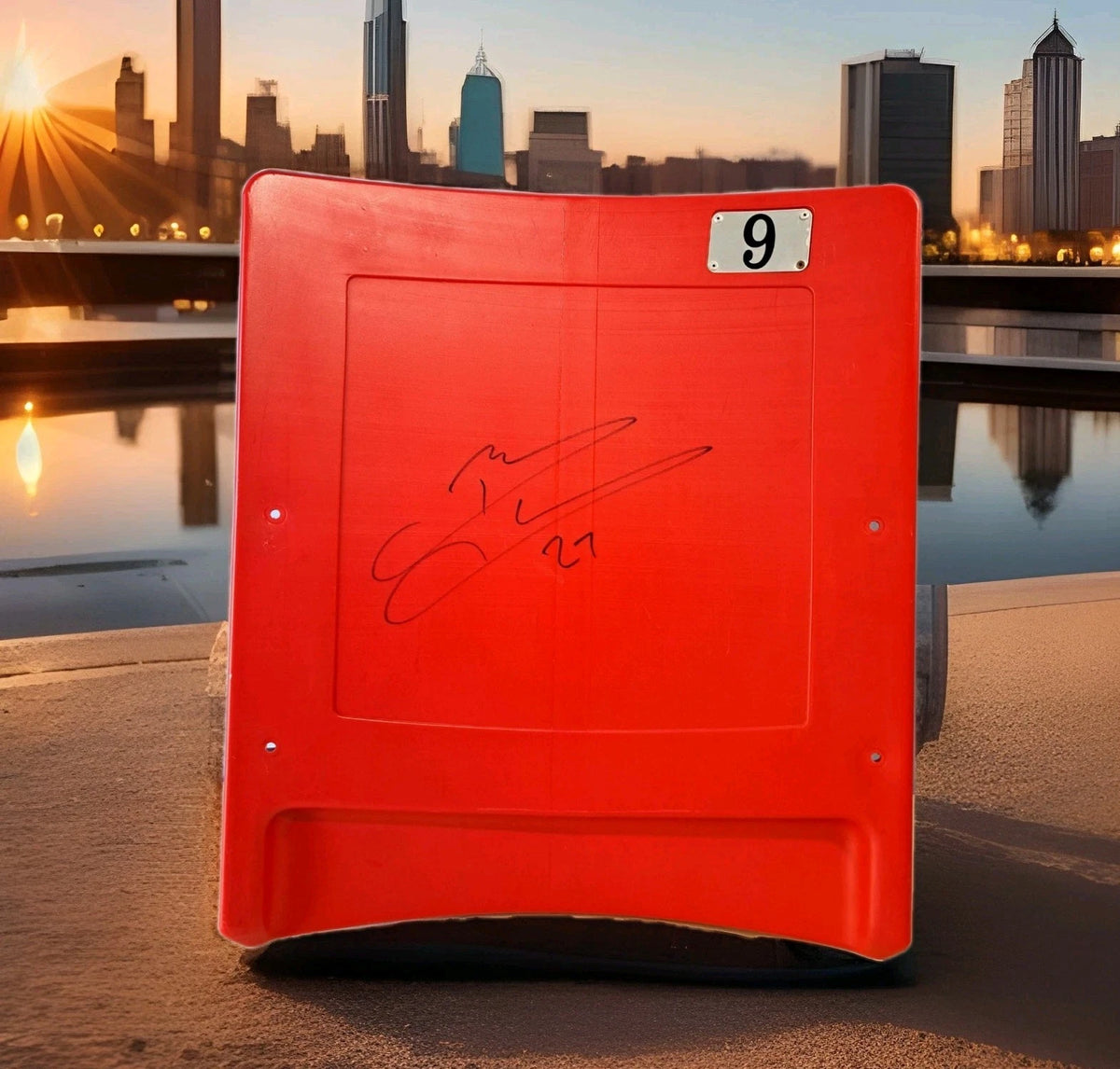 NY GIANTS Brandon Jacobs Signed Giants Stadium Seat Back Steiner Authentication