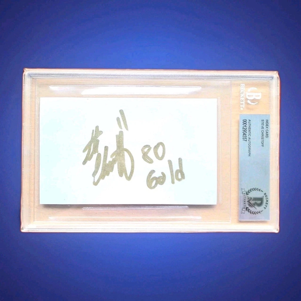 Miracle On Ice Steve Christoff Signed Encased Index Card Beckett Authentication
