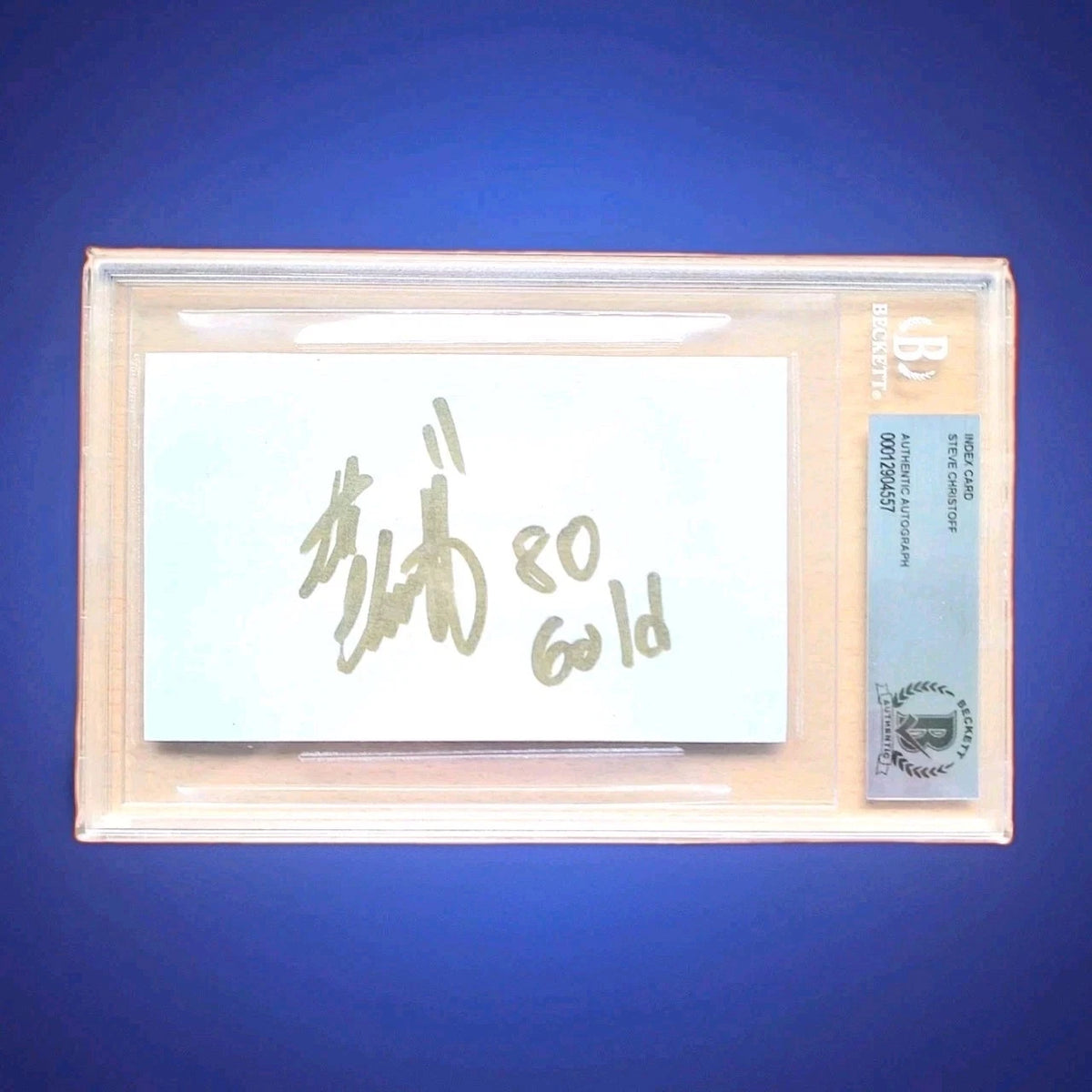 Miracle On Ice Steve Christoff Signed Encased Index Card Beckett Authentication