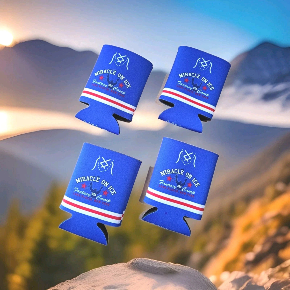 Miracle On Ice Fantasy Camp Can Koozies Set of 4 1980 USA Hockey Exclusive — photo 3