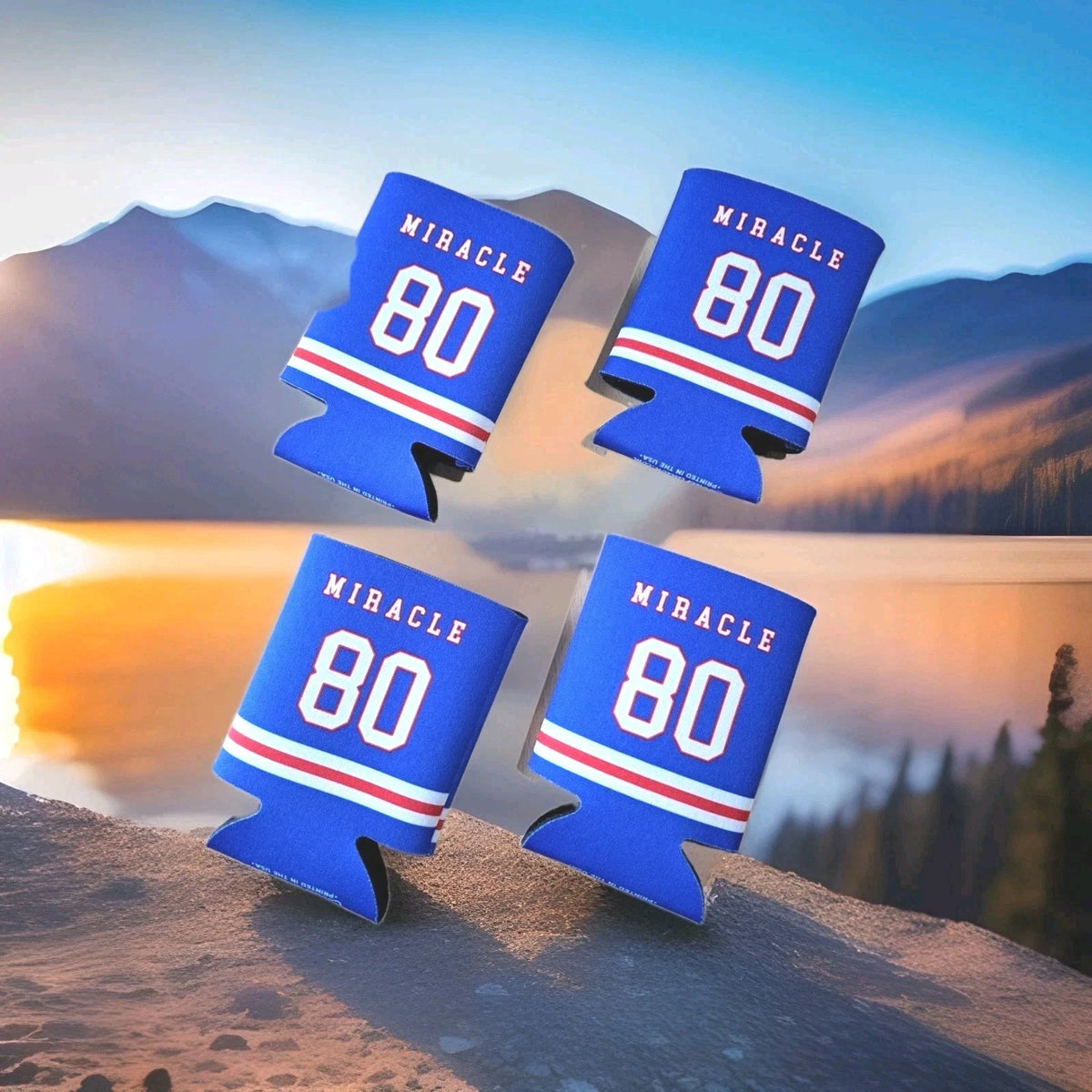 Miracle On Ice Fantasy Camp Can Koozies Set of 4 1980 USA Hockey Exclusive — photo 4