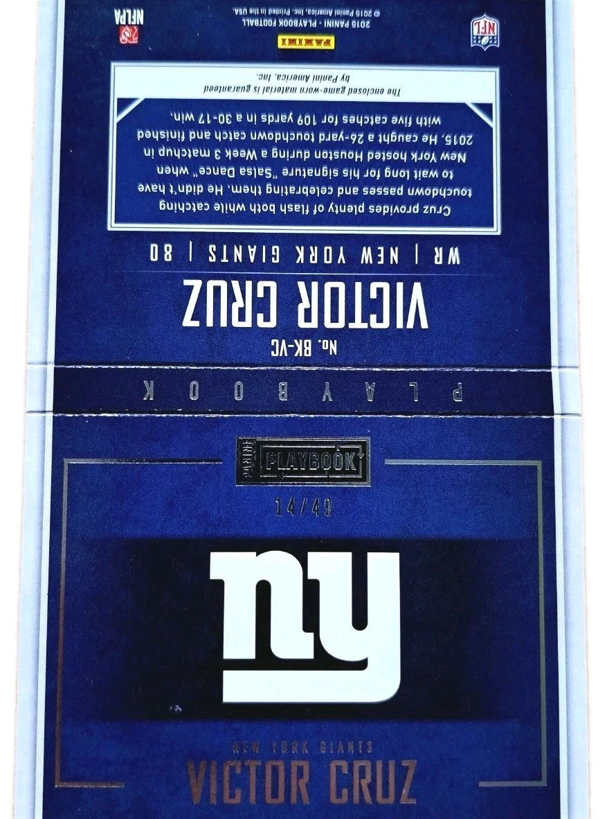 Victor Cruz 2015 Panini Playbook Jersey Swatches — 14/49 — photo 2