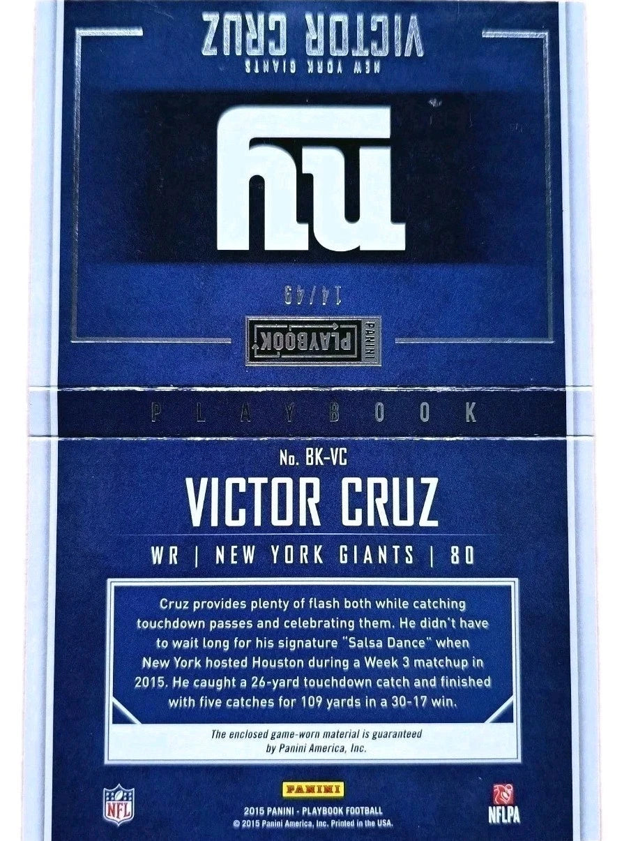 Victor Cruz 2015 Panini Playbook Jersey Swatches — 14/49 — photo 3
