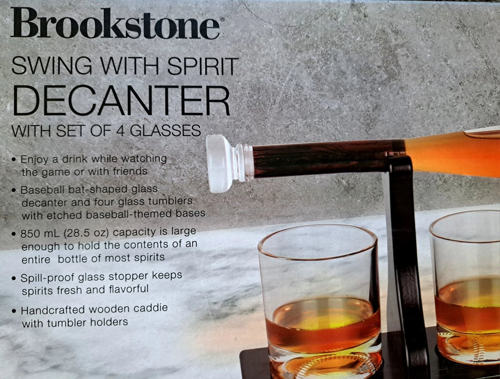 Brookstone Baseball Bat Decanter Set with Stand — 7 Pieces — photo 5