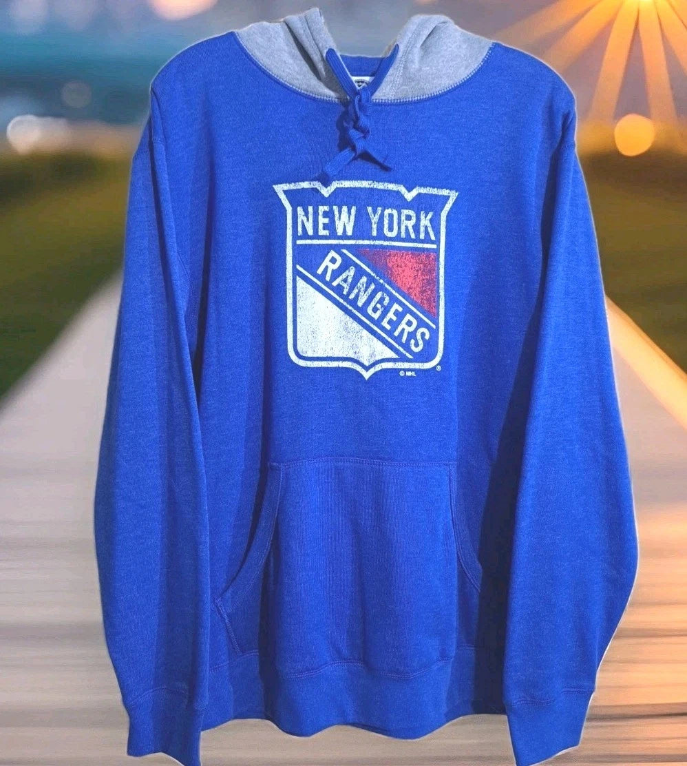 New York Rangers OG Logo Hoodie Officially Licensed NHL Merchandise Men's Medium