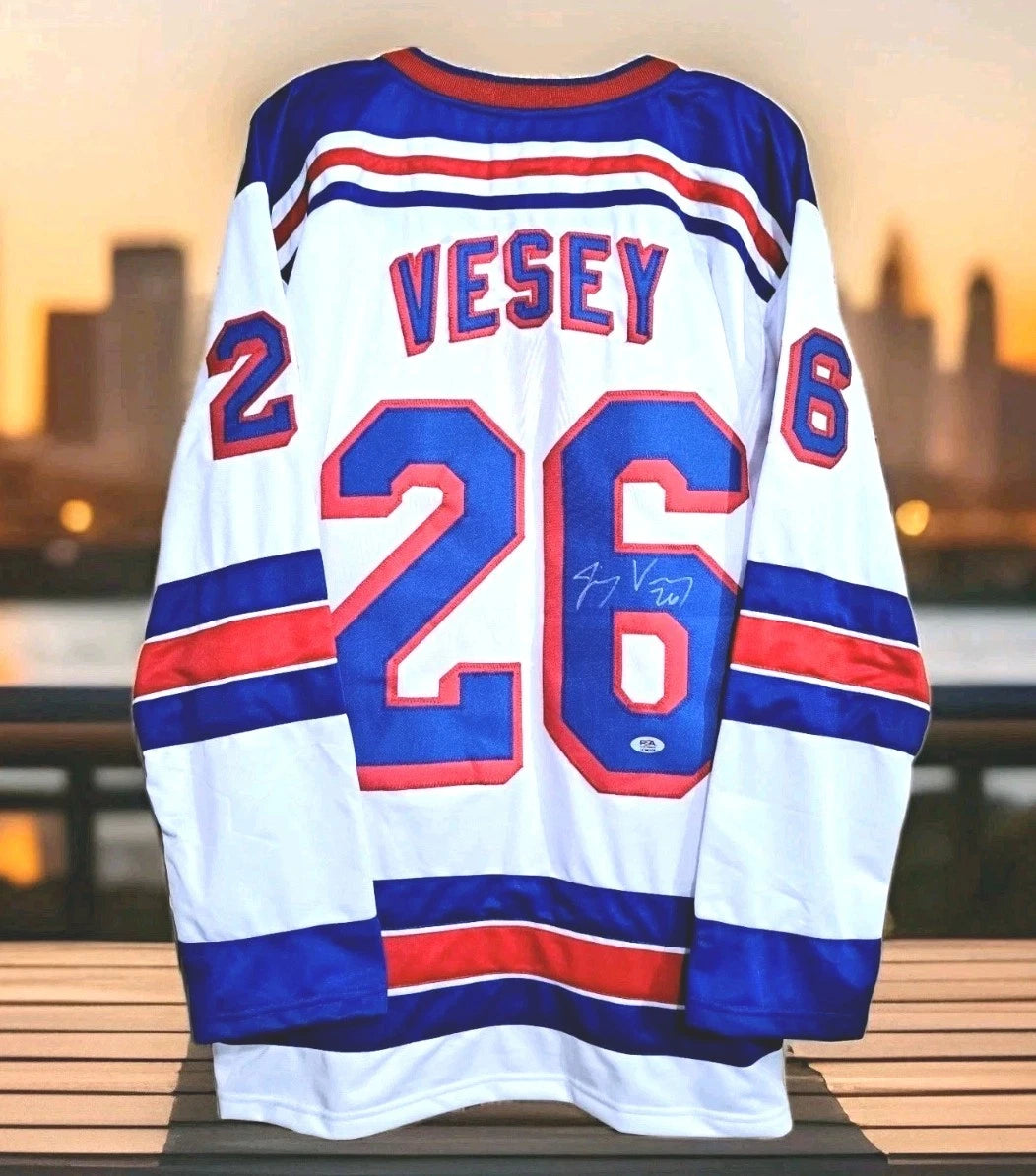 NY RANGERS Jimmy Vesey Signed jersey #26 ● PSA
