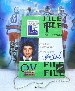 Miracle On Ice Buzz Schneider Signed 1980 USA Hockey ID 1980 Winter Olympics