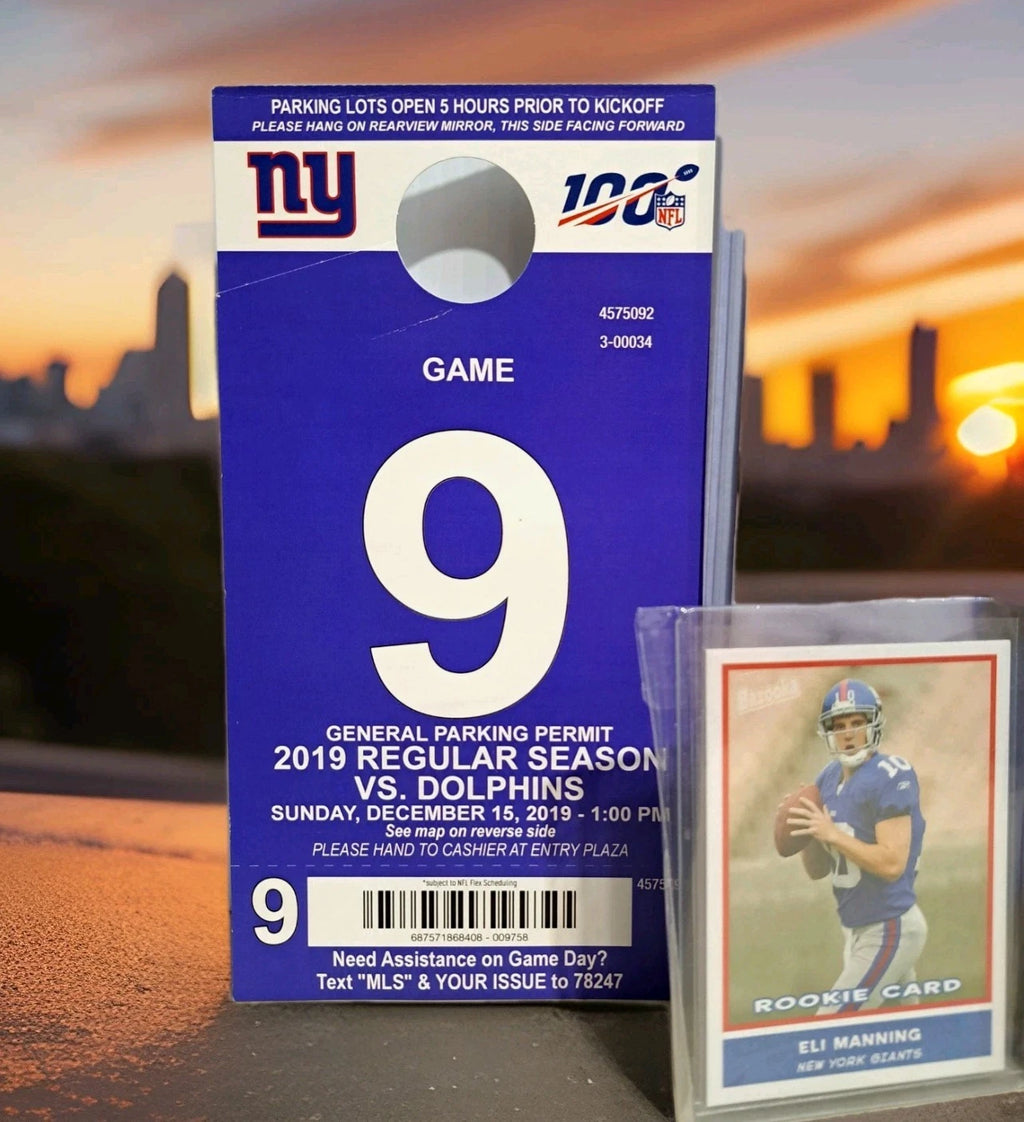 Eli Manning Signed Photo Game Used-Ticket- Parking Pass-Pack Giveaway FINAL GAME — photo 4